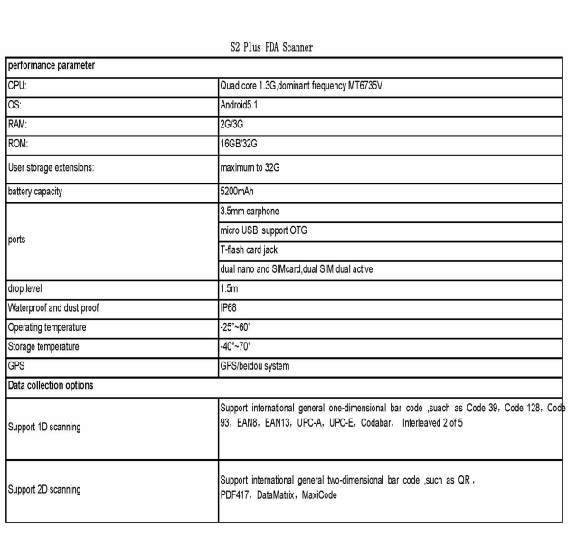 Rakinda S2 Plus PDA Barcode Scanner